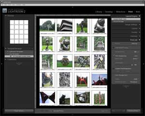 Screenshot of Adobe Lightroom digital contact sheet.